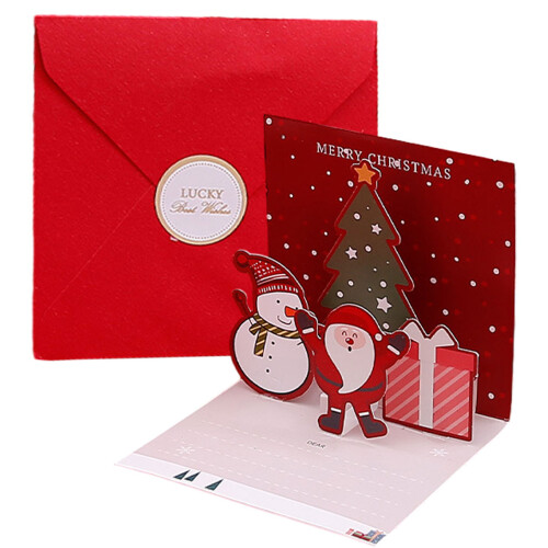 Christmas Envelopes Postcards for Friends Pop-Up Cards