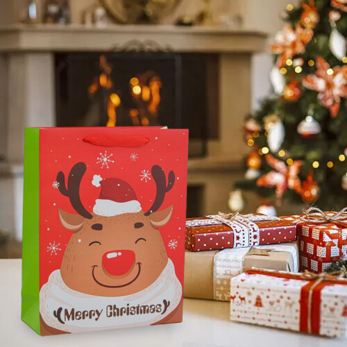 Red Christmas gift bag foil candy paper bag 1