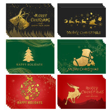 Christmas Card Set Gold Leaf 12 Designs