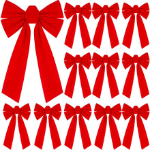 Red Velvet Christmas Bows Large 12PCS