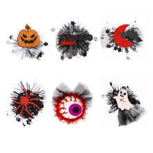 Halloween Hair Clips Set Glitter Bows Witch Hat Ghost Pins