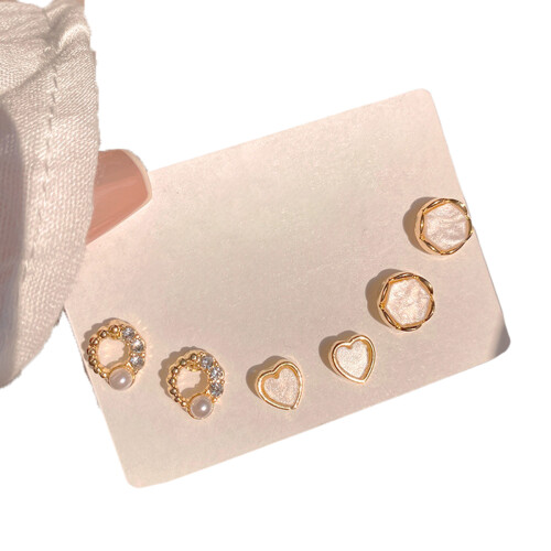 Silver Rotatable Cubic Stud Set for Women and Girls 2