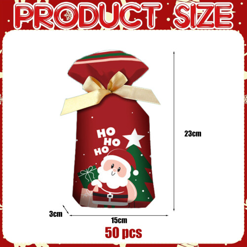 Christmas Gift Bags Satin Drawstring 50 pcs 1