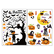 Halloween Gel Window Decals Pumpkin Witch Bat Spider
