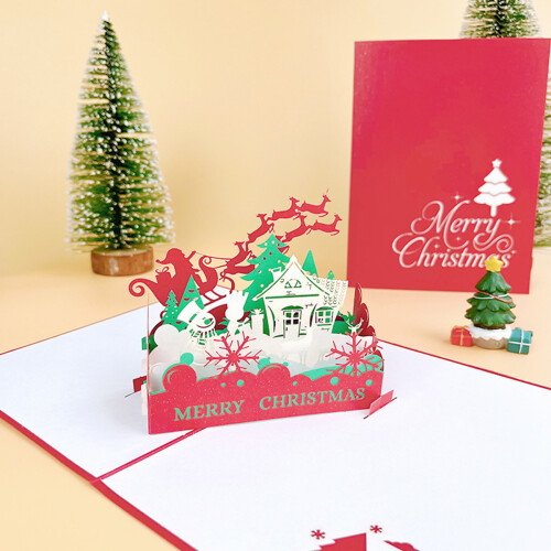 3D Christmas Greeting Card with Tree Design 2