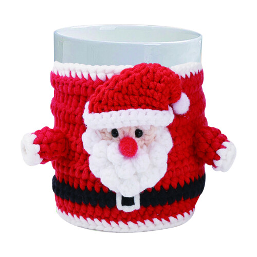 Knitted Christmas Coffee Sleeve with Xmas Tree Pattern