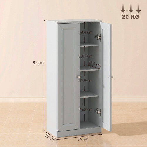 Homcom HOMCOM Narrow Bathroom Cabinet, Slim Storage Cabinet, Light Blue 2