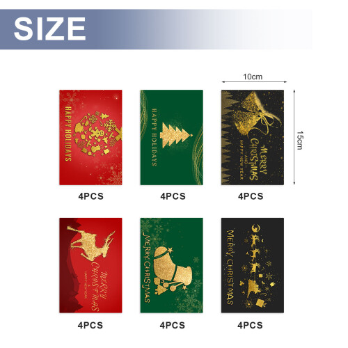 Christmas Card Set Gold Leaf 12 Designs 1