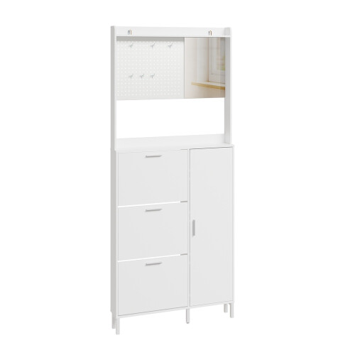 SoBuy Meuble à Chaussures Blanc avec Miroir
