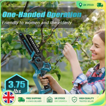 Mini Chainsaw Brushless Motor 1300W Electric Chainsaw Cordless 8In w/ Battery UK