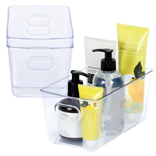 LIVIVO LIVIVO 3 Small Clear Storage Tubs Stackable