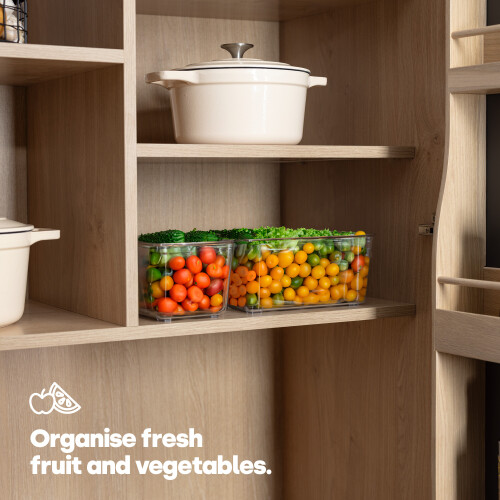 LIVIVO LIVIVO 3 Small Clear Storage Tubs Stackable 2