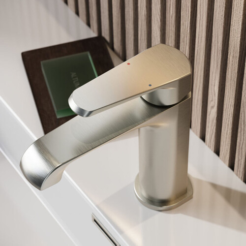 Voda Brenta Mono Basin Mixer - Brushed Nickel