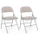 Costway 2 Pack Beige Folding Chairs Padded Party Chairs with Metal Frame 2