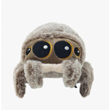 Araignée en peluche de 21 cm, douce et réaliste, avec de grands yeux.