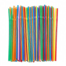 Lot de 300 pailles géantes de 20 cm (7,8 pouces) pour fêtes, smoothies et milkshakes. Couleurs assorties.