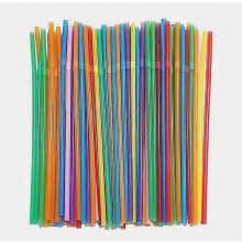 Lot de 300 pailles géantes de 20 cm (7,8 pouces) pour fêtes, smoothies et milkshakes. Couleurs assorties.