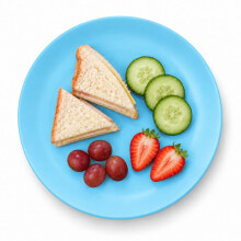 (Blue) Plastic Side Plates Set of 6 Reusable Picnic