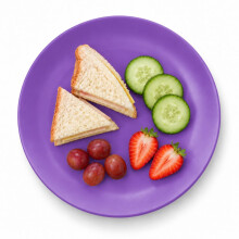 (Purple) Plastic Side Plates Set of 6 Reusable Picnic