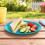 (Teal) Plastic Side Plates Set of 6 Reusable Picnic 6