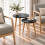 (Black) Set of 2 Round Nesting Coffee Tables Pine Legs 2