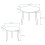 (Black) Set of 2 Round Nesting Coffee Tables Pine Legs 8