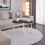 (Black) Set of 2 Round Nesting Coffee Tables Pine Legs 5