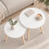 (White) Set of 2 Round Nesting Coffee Tables Pine Legs 3