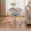(Grey) Set of 2 Round Nesting Coffee Tables Pine Legs 4