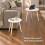 (White) Set of 2 Round Nesting Coffee Tables Pine Legs 6