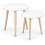 (White) Set of 2 Round Nesting Coffee Tables Pine Legs 7