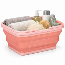 (Orange) Collapsible Laundry Basket w/ Handles Pop Up Tub