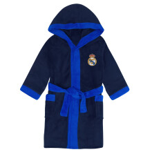 Real Madrid Football Boys Fleece Dressing Gown Robe Navy 9-10 Years