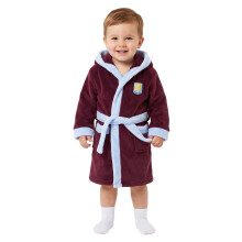 Aston Villa Official Baby Hooded Fleece Dressing Gown Claret 18-24 Months