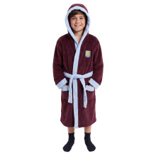 Aston Villa Football Boys Fleece Dressing Gown Robe Claret 11-12 Years