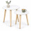 (White) Set of 2 Round Nesting Coffee Tables Pine Legs 1
