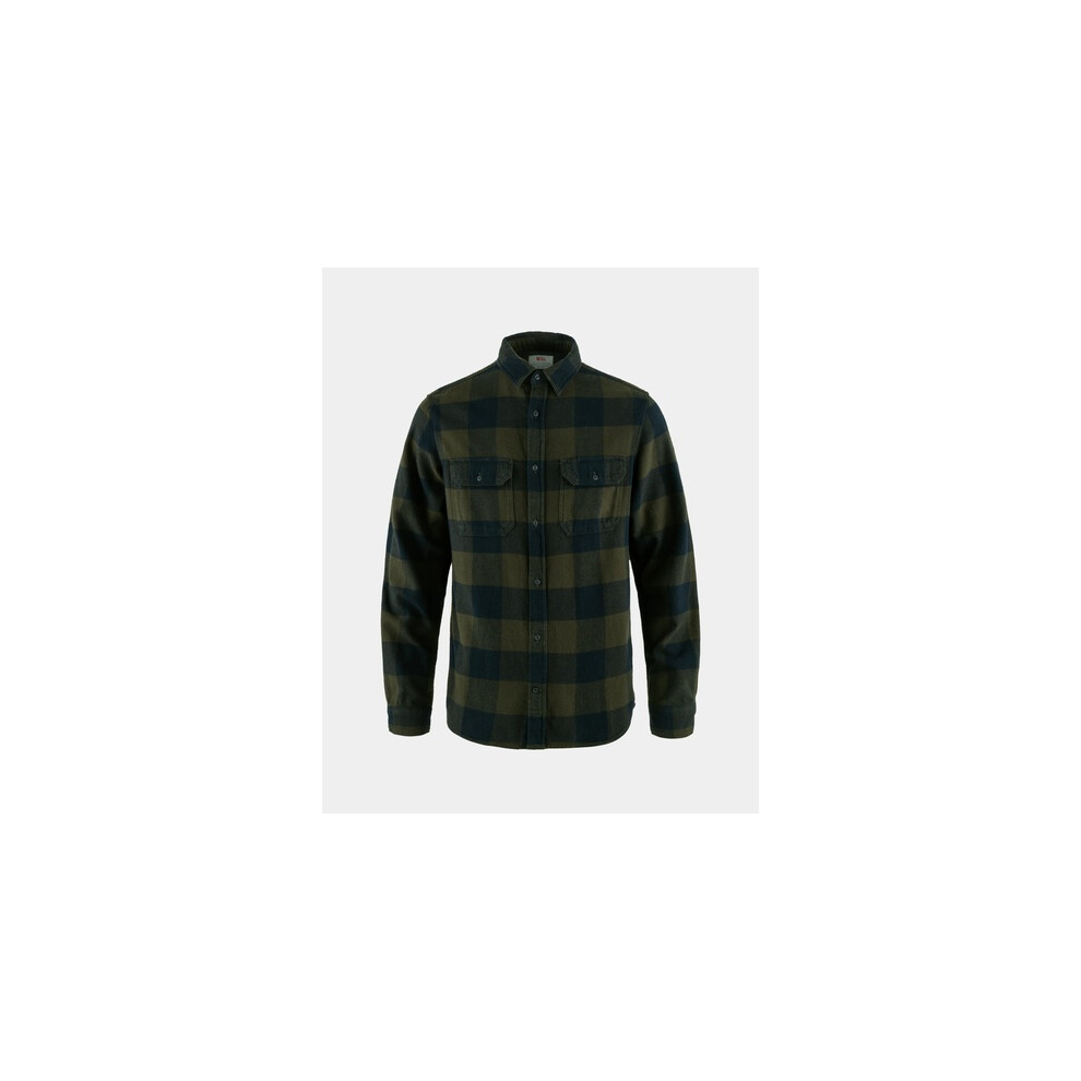 Fjällräven Men's Deep Forest-Dark Navy Övik Heavy Flannel Shirt M T-Shirt (Pack Of 1) - Image 3