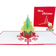 3D Christmas Greeting Card with Tree Design