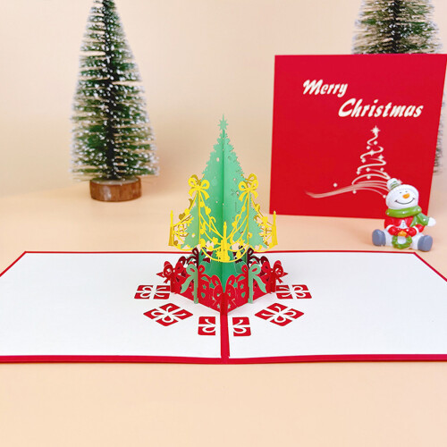 3D Christmas Greeting Card with Tree Design 2