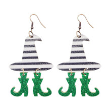 Halloween Leather Earrings with Faux Leather Inserts