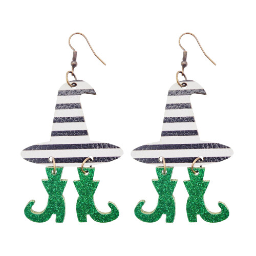 Halloween Leather Earrings with Faux Leather Inserts