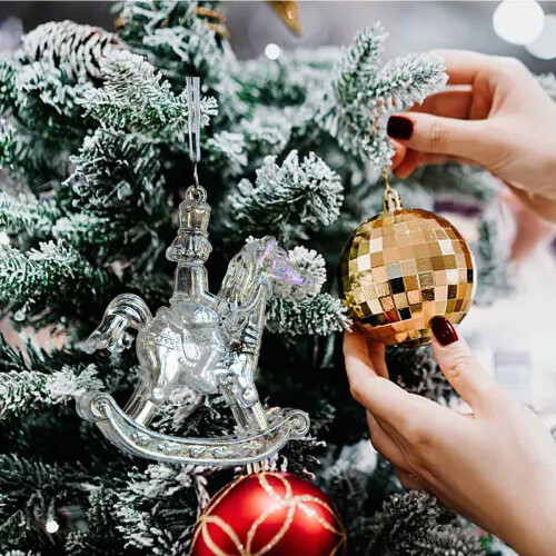 Christmas Snow Globe Ornament with Glowing Lights 2