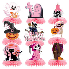 Pink Honey Halloween Decor: Pumpkin Ghost Witch Cat
