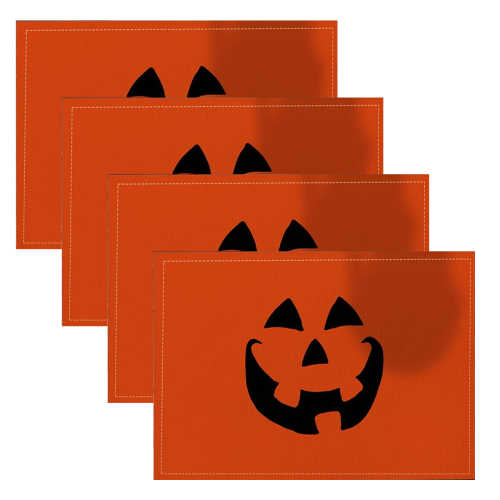 Halloween Table Napkins Pumpkin Bat Moon Design 4-Pack