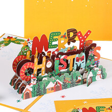 Christmas Pop Up Card Handmade 3D Greeting Card