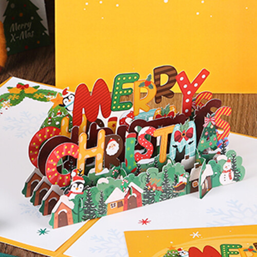 Christmas Pop Up Card Handmade 3D Greeting Card 1