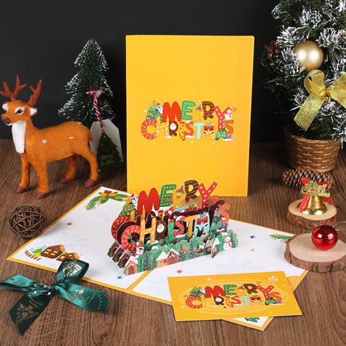 Christmas Pop Up Card Handmade 3D Greeting Card 2