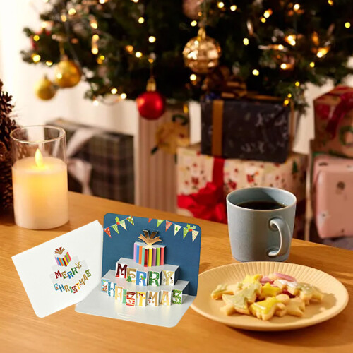 3D Christmas Greeting Cards Pop Up Holiday Set 6PCS with 2