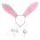 Easter Costume Set: Bunny Ears Headband Ponytail Bow Tie 3 1