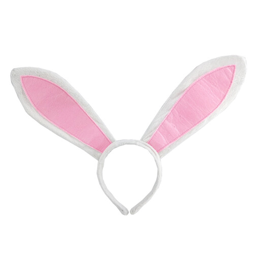 Easter Costume Set: Bunny Ears Headband Ponytail Bow Tie 3 1